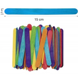Colored wooden sticks 1.5*15 cm, ice cream, 100 pieces